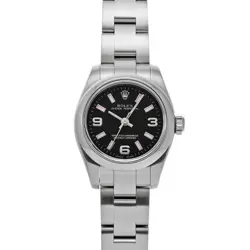 USED ROLEX OYSTER PERPETUAL 26 176200 BLACK LADIES WATCH #51215
