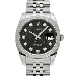 USED ROLEX DATEJUST 116234G BLACK CASE SIZE 36×36MM MEN'S WATCH #52145