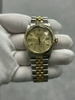 ROLEX DATEJUST 16013 STEEL & 18K YELLOW GOLD CHAMPAGNE DIAL JUBILEE BRACELET