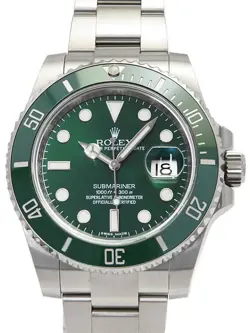 USED ROLEX SUBMARINER DATE GREEN SUB 116610LV GREEN MEN'S WATCH #5365