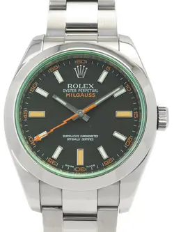 USED ROLEX MILGAUSS GREEN GLASS 116400GV BLACK MEN'S WATCH #51295