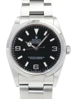 USED ROLEX EXPLORER 1 114270 BLACK CASE SIZE 36MM MEN'S WATCH #52495