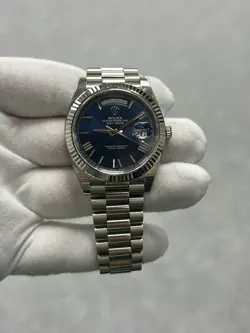 ROLEX DAY-DATE 40 228239 PRESIDENT BRACELET WHITE GOLD 40MM BLUE ROMAN DIAL