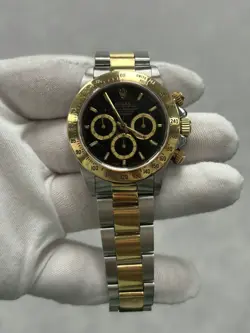 ROLEX DAYTONA 16523 TWO TONE STEEL & 18K YELLOW GOLD 40MM BLACK DIAL OYSTER