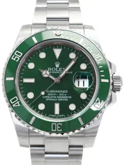USED ROLEX SUBMARINER DATE GREEN SUB 116610LV GREEN MEN'S WATCH #5465