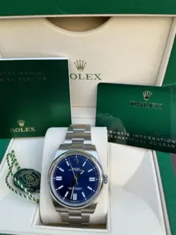ROLEX OYSTER PERPETUAL 124300 BLUE DIAL  2023 BOX AND PAPERS