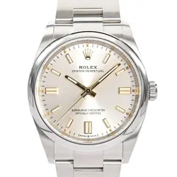USED ROLEX OYSTER PERPETUAL 36 DOMINO'S PIZZA 126000 SILVER MEN'S WATCH #52115
