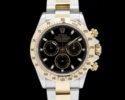 ROLEX DAYTONA 116523 18K YELLOW GOLD / SS BLACK DIAL