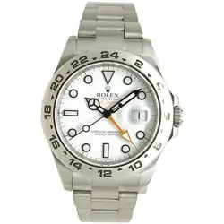 ROLEX STAINLESS STEEL EXPLORER II WHITE DIAL 42MM