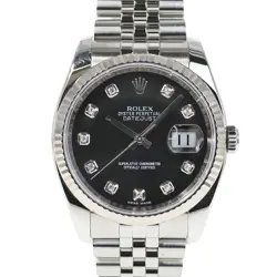 USED ROLEX DATEJUST 116234G BLACK CASE SIZE 36.0MM MEN'S WATCH #54145