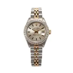 1981 ROLEX LADY DATEJUST 26MM 6917 DIAMOND BEZEL TWO TONE GOLD STEEL WATCH