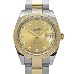 ROLEX  DATEJUST 41 126333G RANDOM SERIAL CHAMPAGNE/DIAMOND WATCH WRISTWATCH R45_