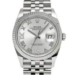 ROLEX  DATEJUST 36 126234 RANDOM SERIAL SILVER/DIAMOND WATCH WRISTWATCH R45_0505