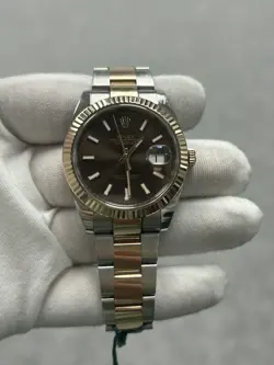 ROLEX DATEJUST 41 126331 WITH CARD CHOCOLATE DIAL STEEL & EVEROSE OYSTER BAND