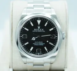 ROLEX 214270 EXPLORER STAINLESS STEEL MARK 1 DIAL 39MM DISCONTINUED BOX & PAPER