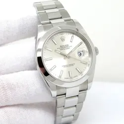 ROLEX 126300 DATEJUST 41 WITH SILVER STICK DIAL ON JUBILEE