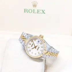 ROLEX 26MM 18K HALF YELLOW GOLD SILVER JUBILEE DIAMONDS DATEJUST REF: 69173 (U)