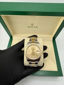 ROLEX DATEJUST 41MM 18K YELLOW GOLD & STEEL WATCH JUBILEE BAND