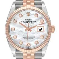 ROLEX DATEJUST MOP DIAMOND STEEL ROSE GOLD MENS WATCH 126231 UNWORN