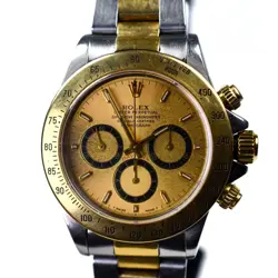 Rolex Daytona 16523 1993 18k Steel Inverted 6 Patina Champagne 40mm 4030 Zenith
