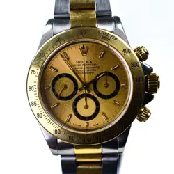 Rolex Daytona 16523 1993 18k Steel Inverted 6 Patina Champagne 40mm 4030 Zenith