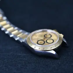 Rolex Daytona 16523 1993 18k Steel Inverted 6 Patina Champagne 40mm 4030 Zenith