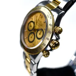 Rolex Daytona 16523 1993 18k Steel Inverted 6 Patina Champagne 40mm 4030 Zenith