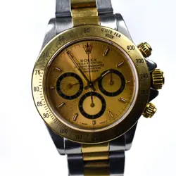 Rolex Daytona 16523 1993 18k Steel Inverted 6 Patina Champagne 40mm 4030 Zenith