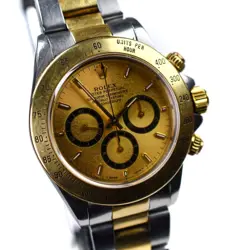 Rolex Daytona 16523 1993 18k Steel Inverted 6 Patina Champagne 40mm 4030 Zenith