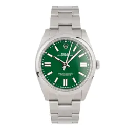 ROLEX OYSTER PERPETUAL 41 STAINLESS STEEL GREEN DIAL 41MM 124300 FULL SET