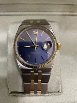 ROLEX 1978 OYSTERQUARTZ DATEJUST 17013 BLUE DIAL 14K GOLD/STAINLESS