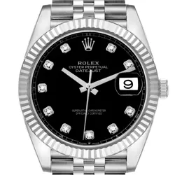 ROLEX DATEJUST II 41 DIAMOND DIAL STEEL WHITE GOLD MENS WATCH 116334