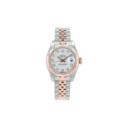 Rolex Ladies Datejust 26 Two-Tone Rose Gold White Diamond Fluted Jubilee 179171