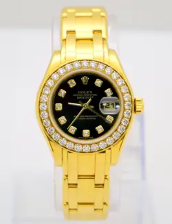 2000 ROLEX PEARLMASTER MASTERPIECE (REF: 80298) 18K YELLOW GOLD DIAMOND WATCH