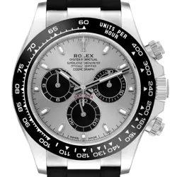 ROLEX COSMOGRAPH DAYTONA WHITE GOLD SILVER DIAL MENS WATCH 116519