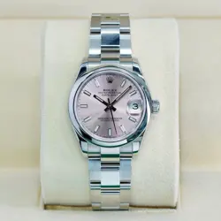 ROLEX DATEJUST 31 PINK INDEX DIAL 278240 SMOOTH BEZEL OYSTER STAINLESS 2022 BOX