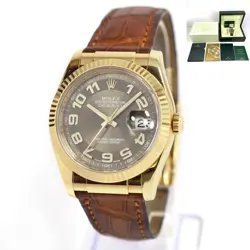 2009 ROLEX DATEJUST 36 116138 36MM BRONZE ARABIC DIAL BOX PAPERS