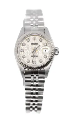 ROLEX DATEJUST DIAMOND STAINLESS STEEL WATCH 79174