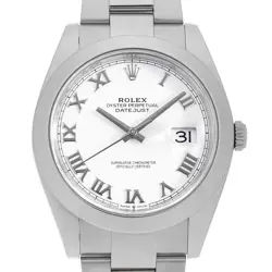 ROLEX DATEJUST 41 126300 WHITE ROMAN 3 ROW OYSTER BRACELET RANDOM NUMBER SEC...