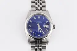 ROLEX DATEJUST REF.16014 STAINLESS STEEL & WHITE GOLD 36MM BLUE ROMAN DIAL