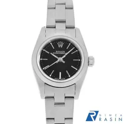 ROLEX OYSTER PERPETUAL 76080 BLACK BAR NO. D WOMEN USED WATCH