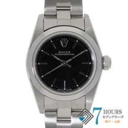 130083 ROLEX 76080 OYSTER PERPETUAL 24 BLACK DIAL Y NUMBER SS AUTOMATIC WATCH