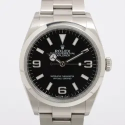 ROLEX EXPLORER I 124270 SS SS AT BLACK DIAL 1 EXTRA LINK
