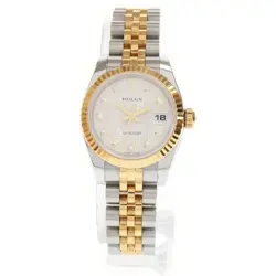 ROLEX DATEJUST SILVER HORICON DIAL NEW PD 10P DIAMOND SS X YG AT AUTOMATIC USED