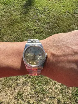 ROLEX DATE JUST 36 MM TWO TONE, CHAMPAGNE DIAMOND DIAL & BEZEL - MODEL 16013