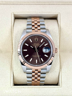 NEW 2025 Rolex Datejust 41mm 126331 Two-Tone Rose Gold Chocolate Dial
