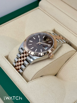 NEW 2025 Rolex Datejust 41mm 126331 Two-Tone Rose Gold Chocolate Dial