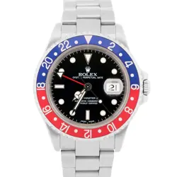 PAPERS ROLEX GMT-MASTER II PEPSI RED BLUE STAINLESS STEEL 40MM 16710 WATCH BOX