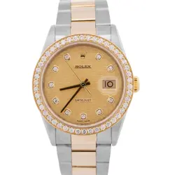 ROLEX DATEJUST 36MM JUBILEE CHAMPAGNE DIAMOND TWO-TONE 18K GOLD OYSTER 16233