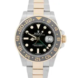 2016 PAPERS ROLEX GMT-MASTER II BLACK CERAMIC TWO-TONE 18K STEEL 40MM 116713 BOX
